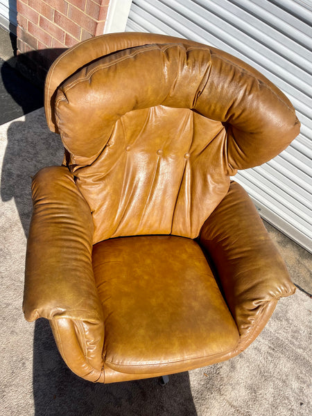 Charlton Century 21 Vintage Lounger Chair and Ottoman Magpie