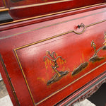 Antique Union Furniture Company Red Chinoiserie Secretary