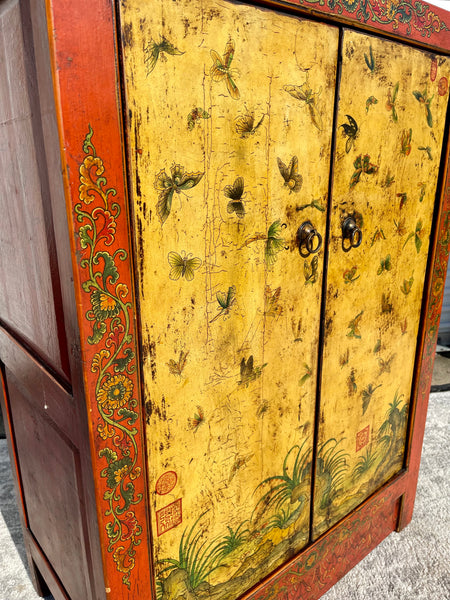 Authentic Hand Painted Chinoiserie Cabinet