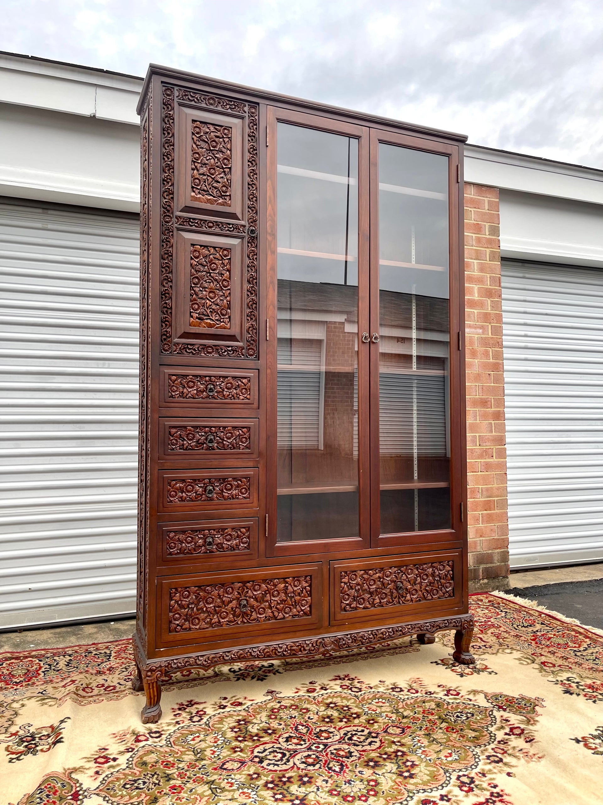 Ornate Hand Carved Wooden Cabinet