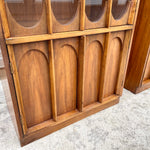 Mid Century Modern Brutalist Glass Fronted Bookcases/Cabinets
