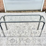 Vintage Chrome and Glass Console Table