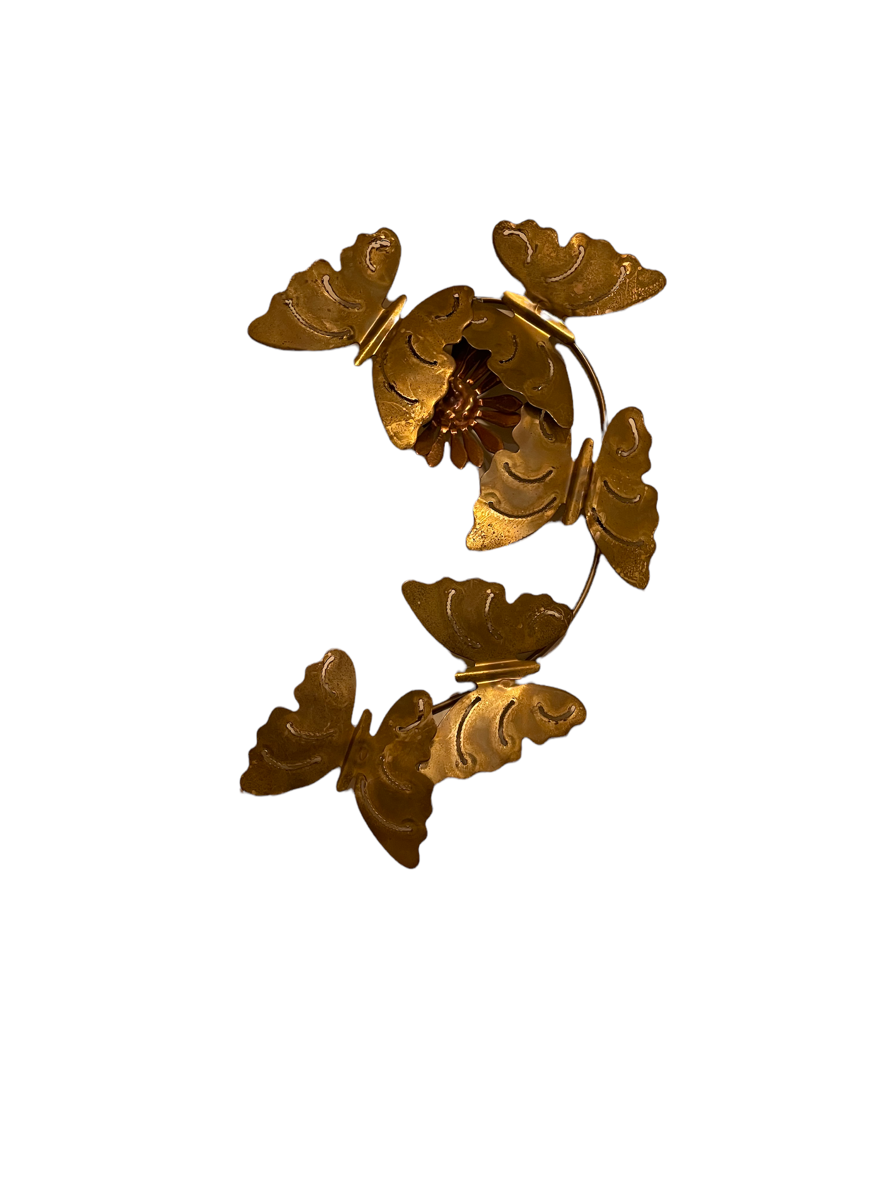Jere Style Brutalist Brass Butterfly Wall Hangings