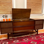 Walnut Stereo Cabinet & Credenza by William Tell for General Electric