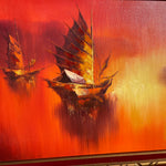 Waltz Mid Century Modern Red Boat Scene