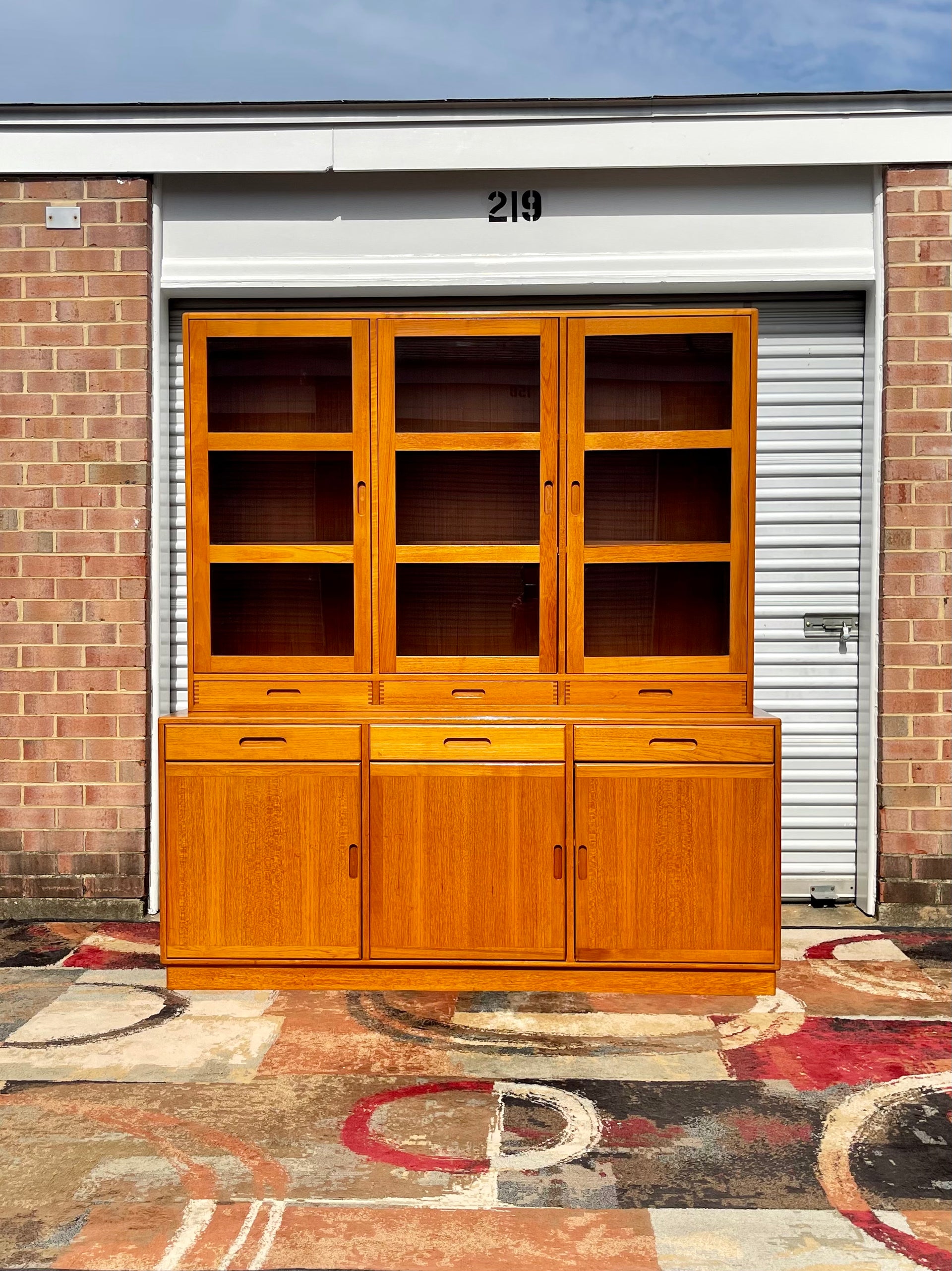 Danish Modern Teak Hutch and Credenza
