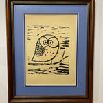 Tuffli Woodblock Owl Print