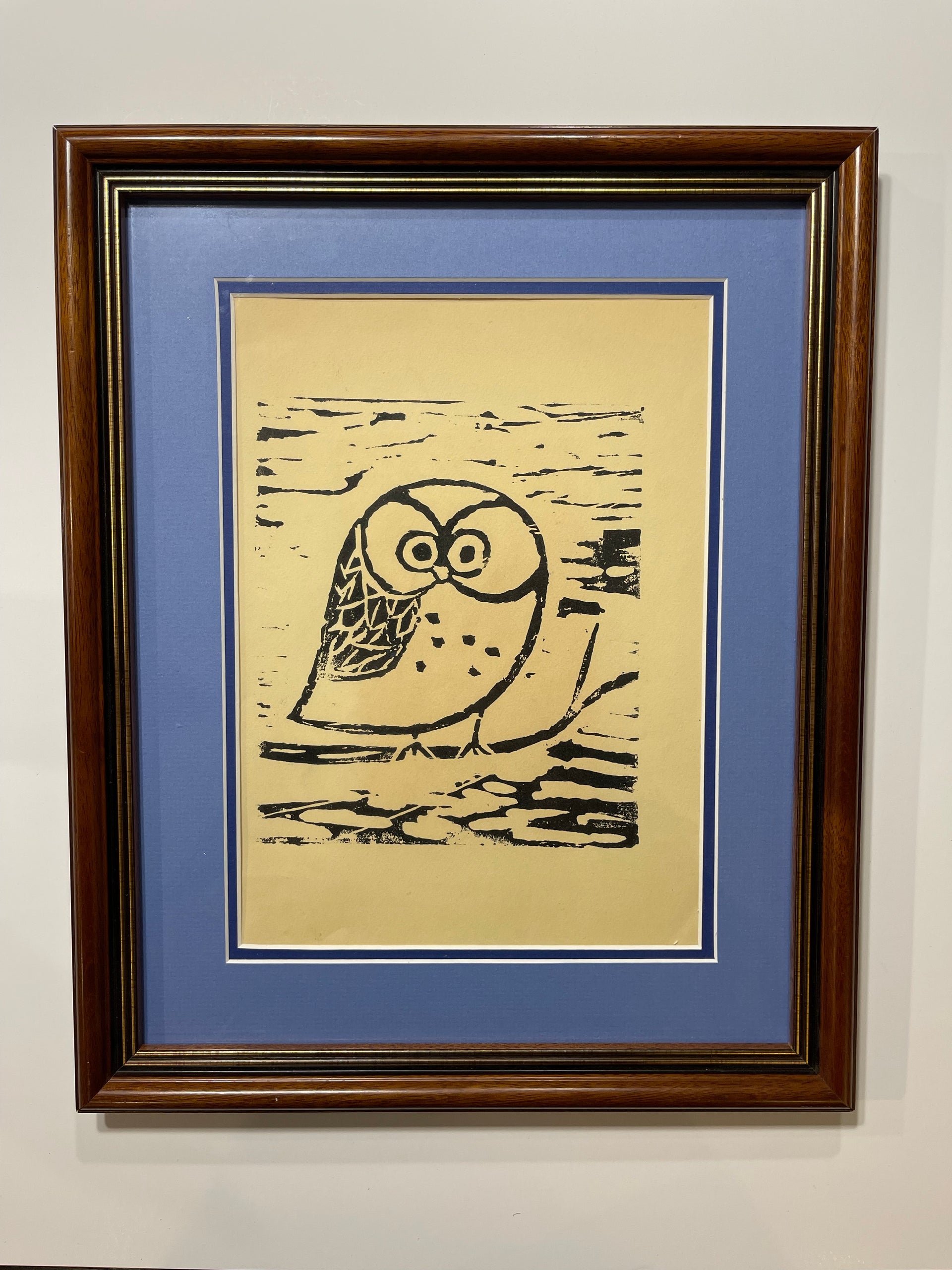 Tuffli Woodblock Owl Print