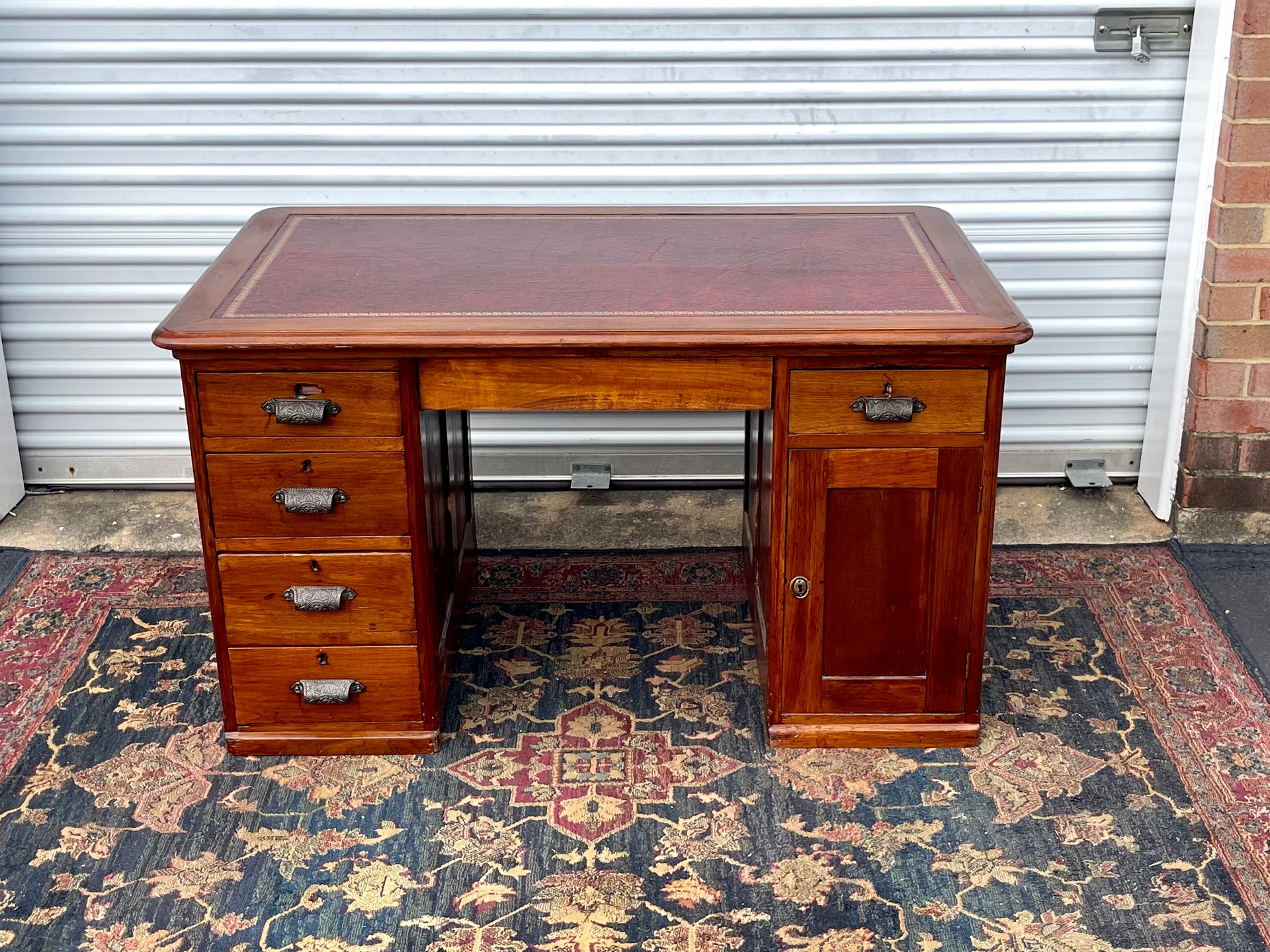 Antique Leather Top Desk