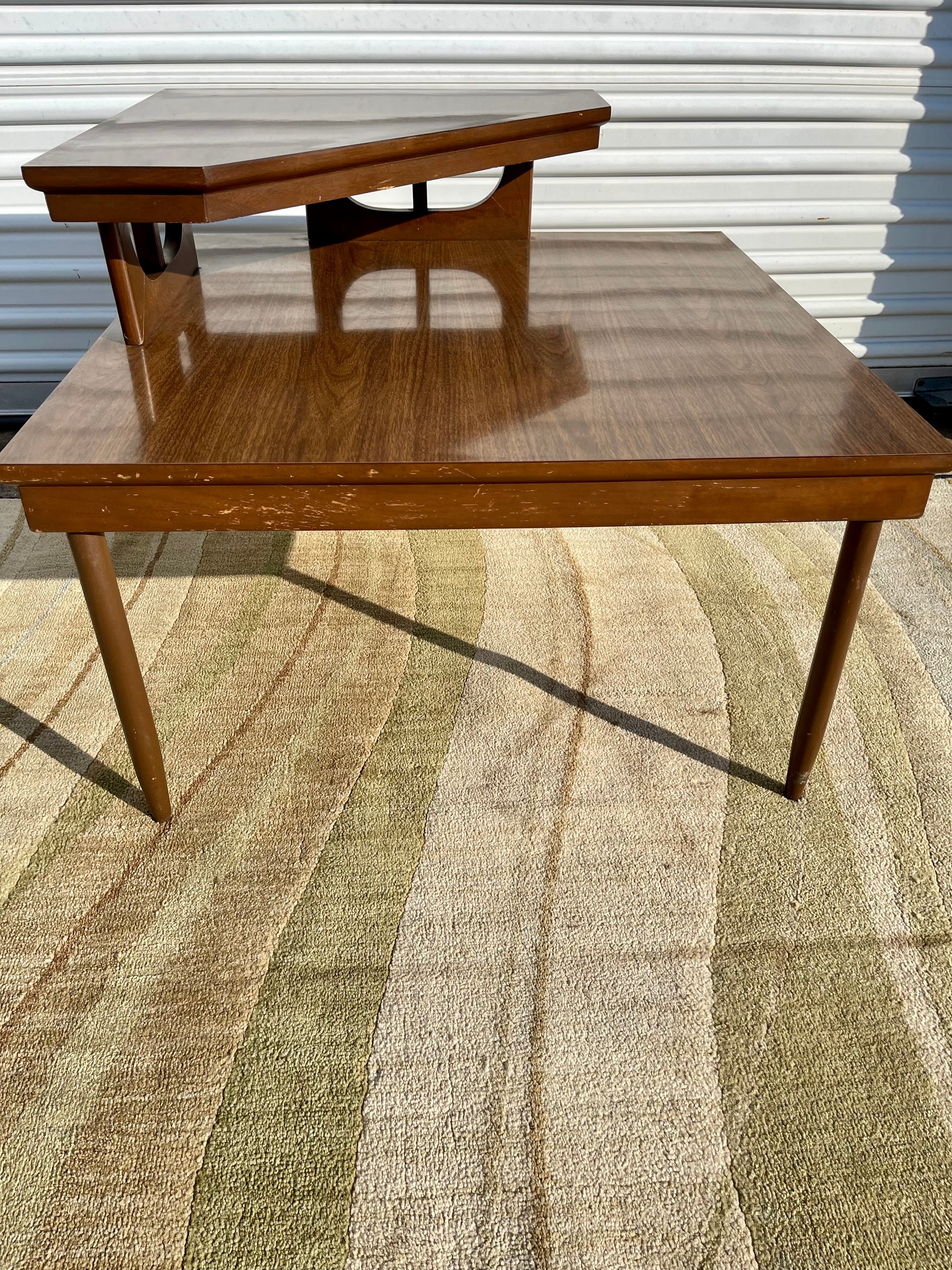 Mid Century Two Tiered Corner Table