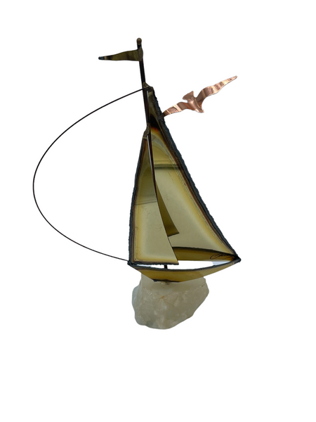 Midcentury Jere Style Brass Sailboat Sculpture