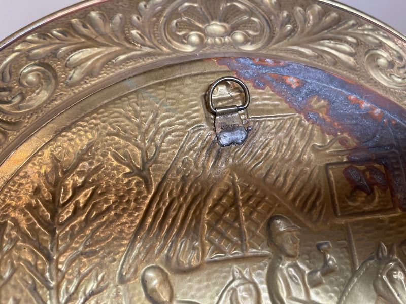 Hammered Brass Equestrian Decorative Plates