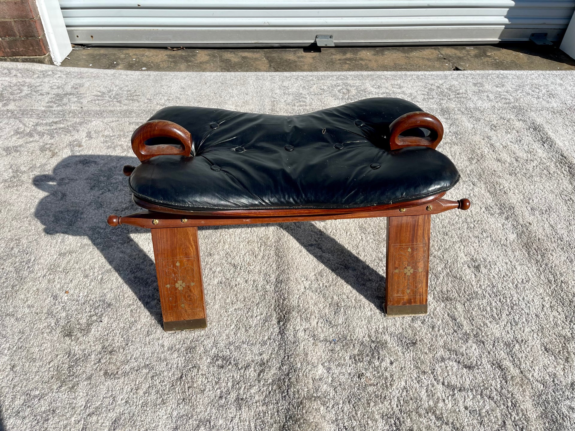 Indian Campaign Camel Saddle Seat Stool