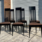 Midcentury Tonon Italian Black Laquered Dining Chairs