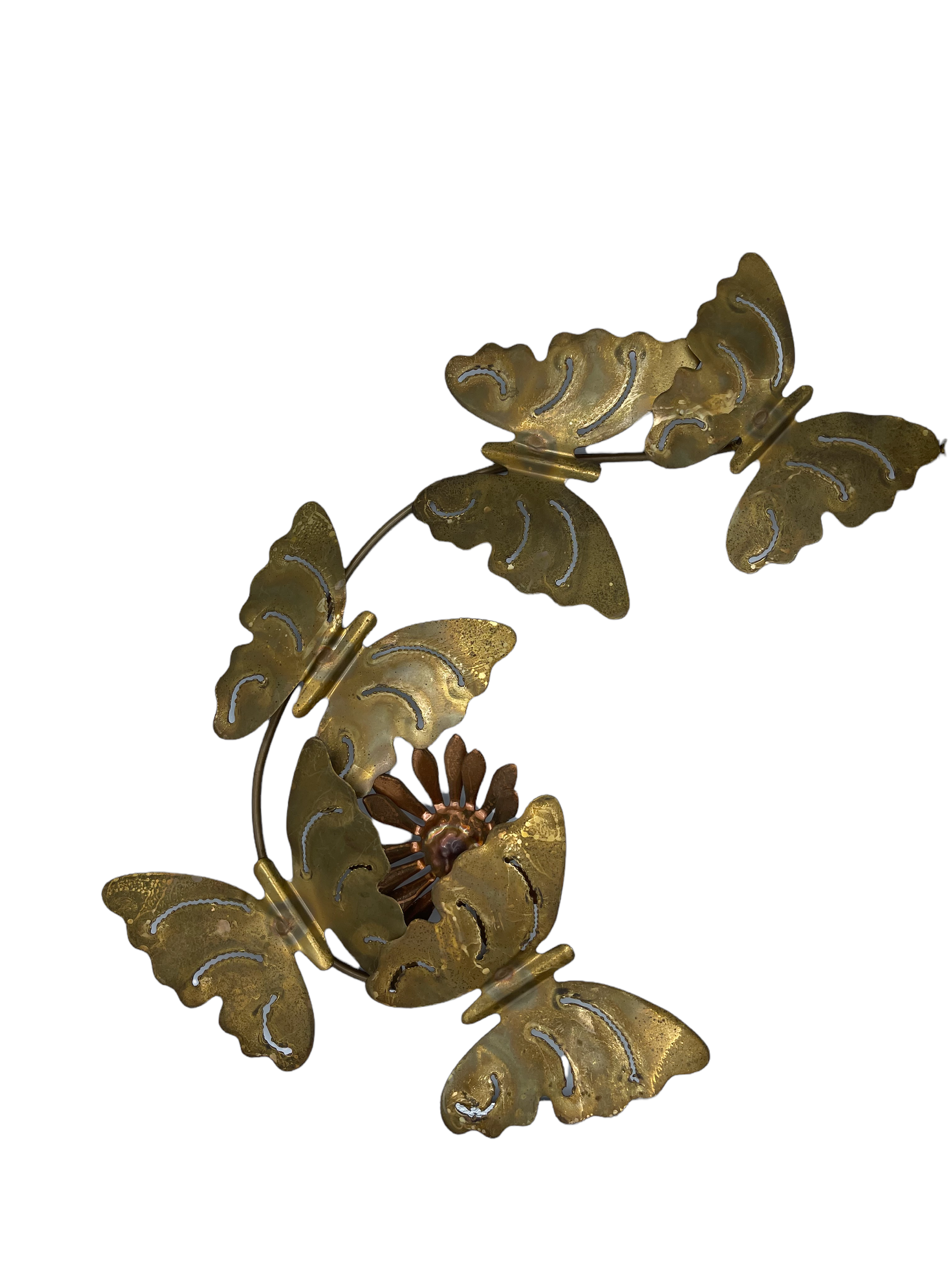 Jere Style Brutalist Brass Butterfly Wall Hangings