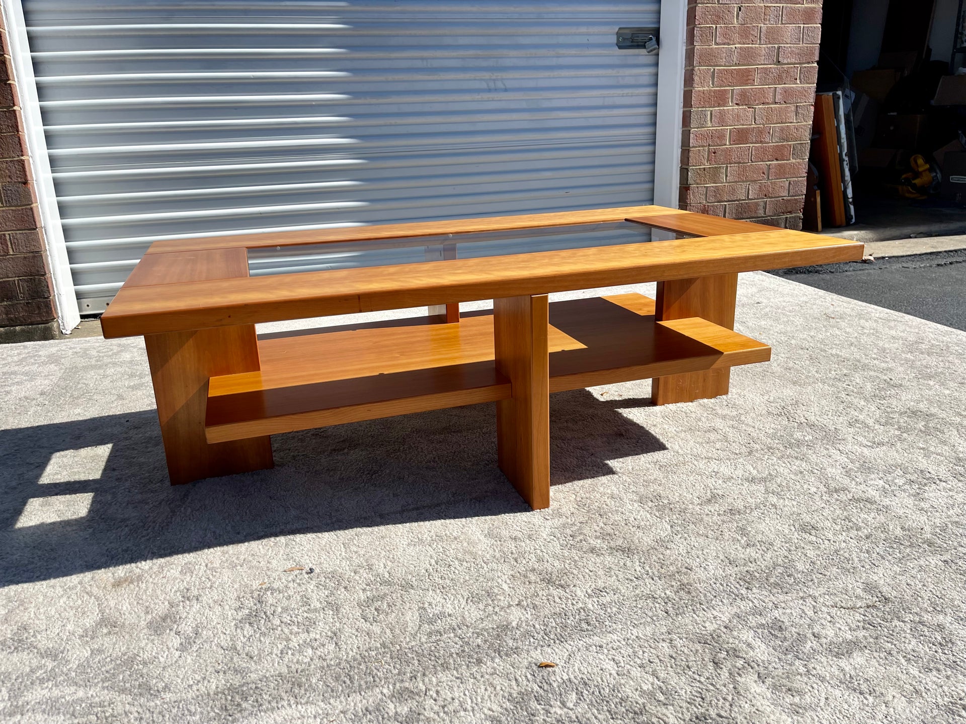 Danish Teak In the Style of Frank Lloyd Wright Lewis Coffee Table