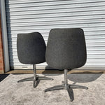 Midcentury Chromcraft Grey Upholstered Bucket Chairs