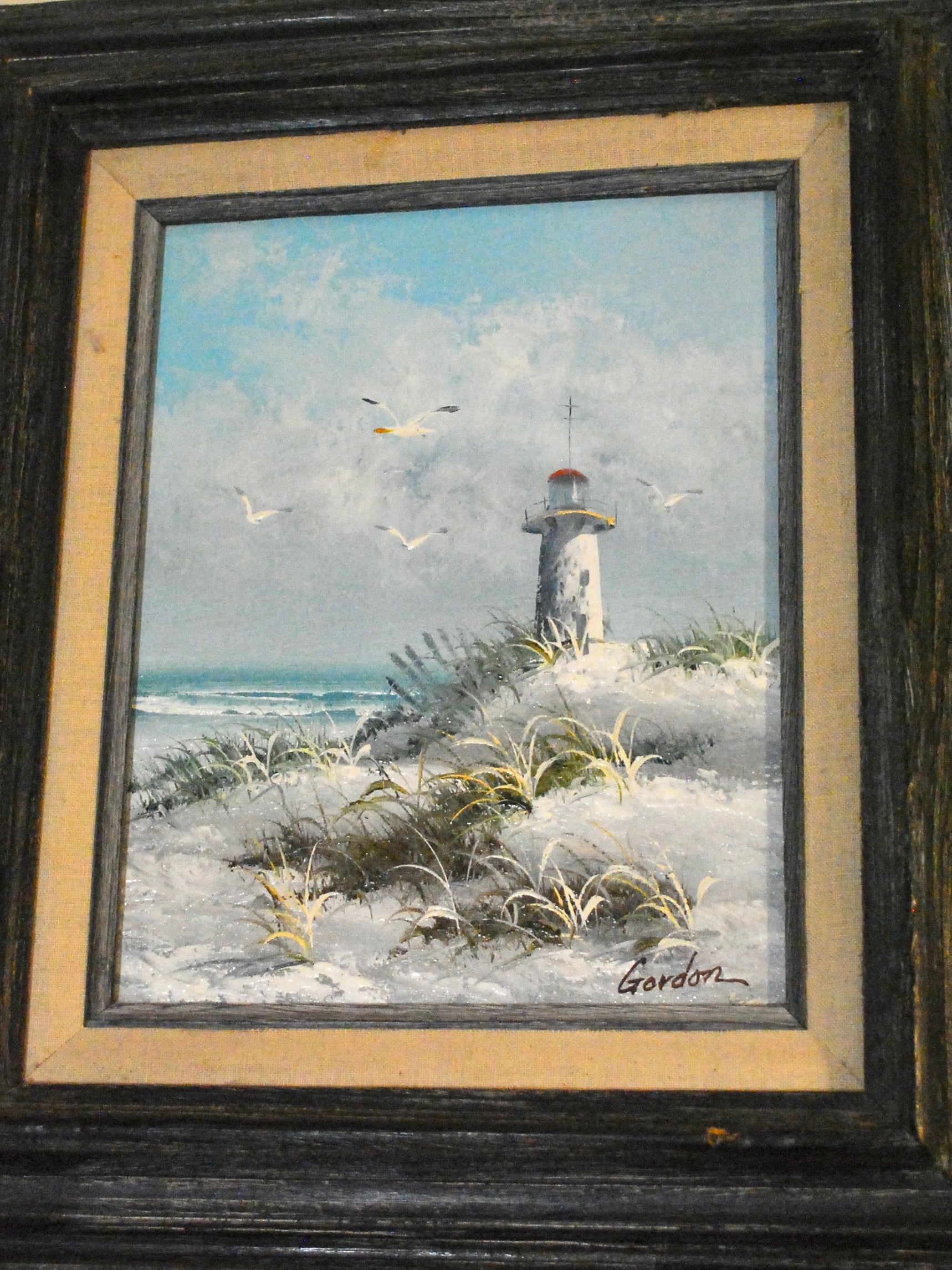 Midcentury Beach Painting