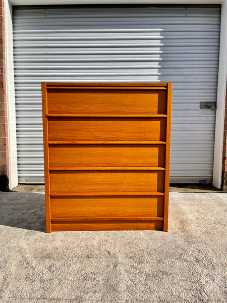 Danish Teak Tallboy Dresser