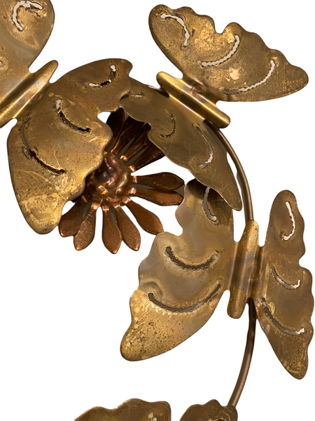 Jere Style Brutalist Brass Butterfly Wall Hangings