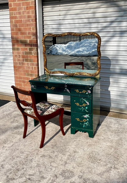 Gold and Green Custom Vanity