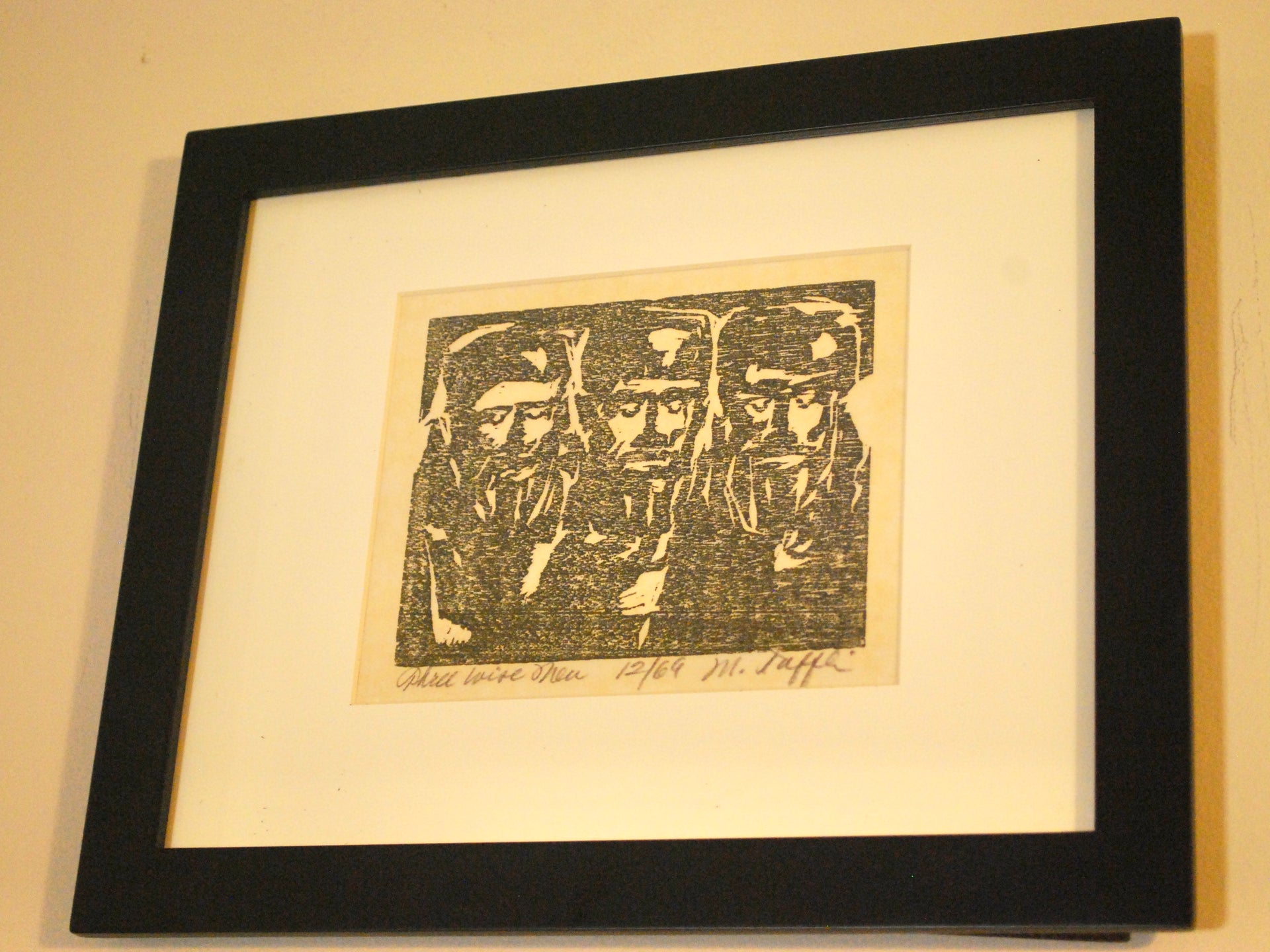 Tuffli Three Wise Men Signed Woodblock Prints (Black Frames)