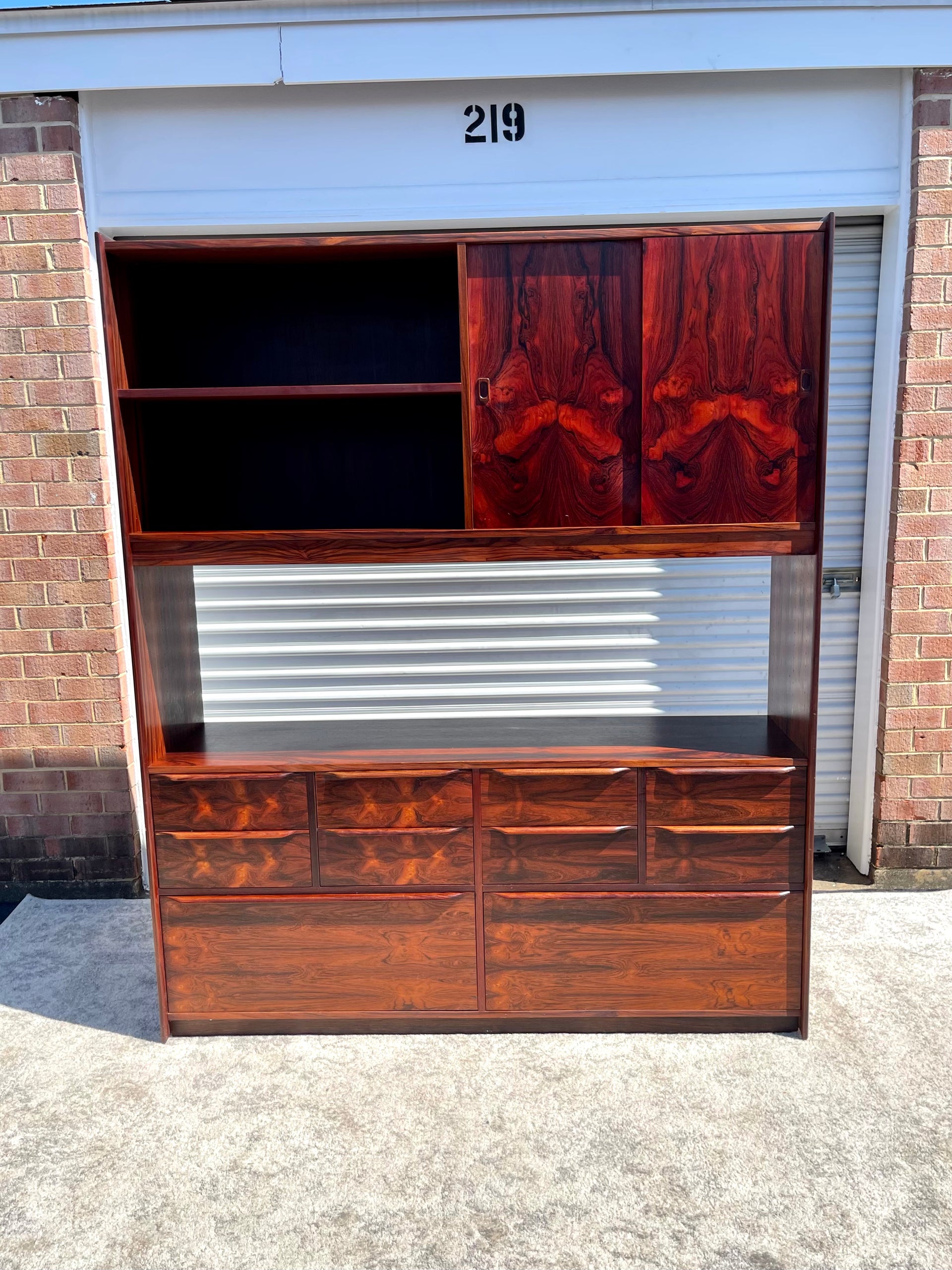 Danish Modern Rosewood Freestanding Wall Unit