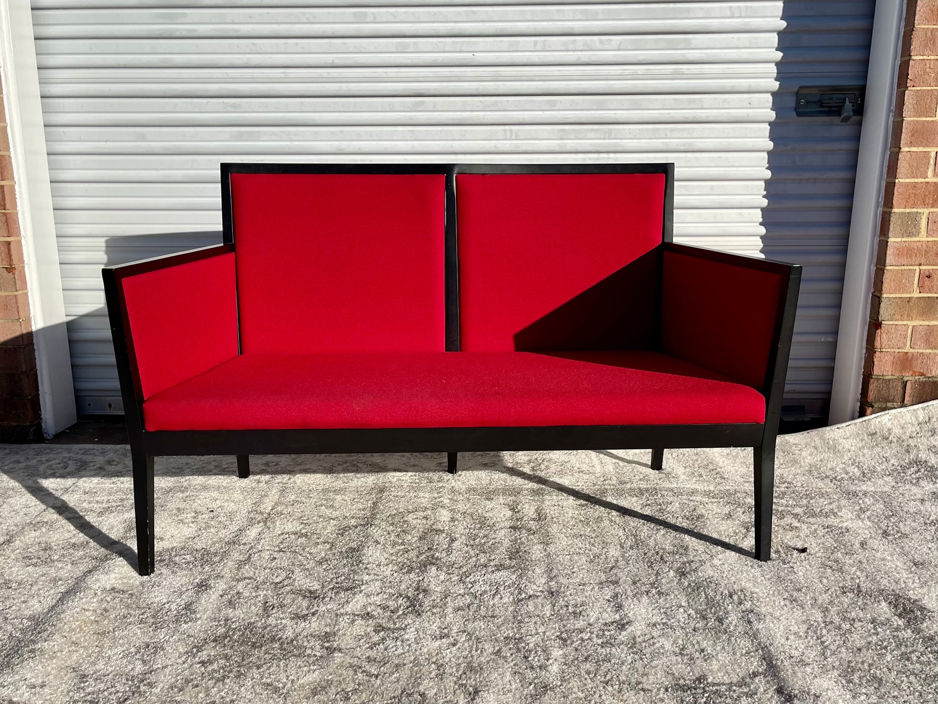 Italian Modern Red and Black Settee