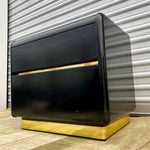 Lane Black Lacquer & Brass Side Table