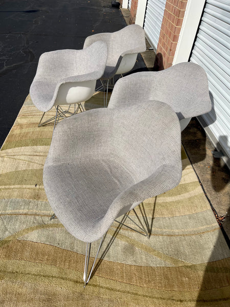 Herman Miller Eames Style Upholstered Wire Base Chairs