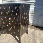 Black Louis XV Floral Commode