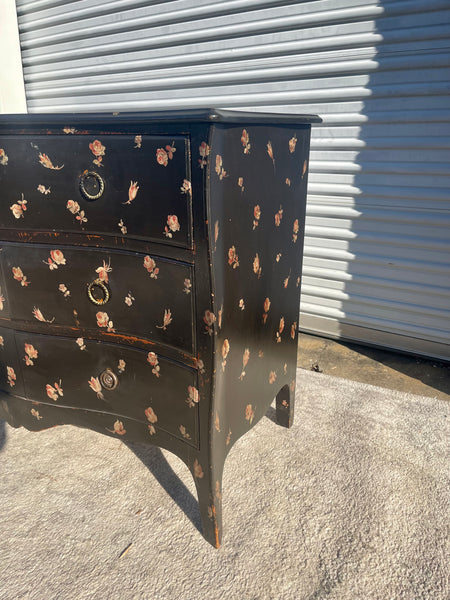 Black Louis XV Floral Commode