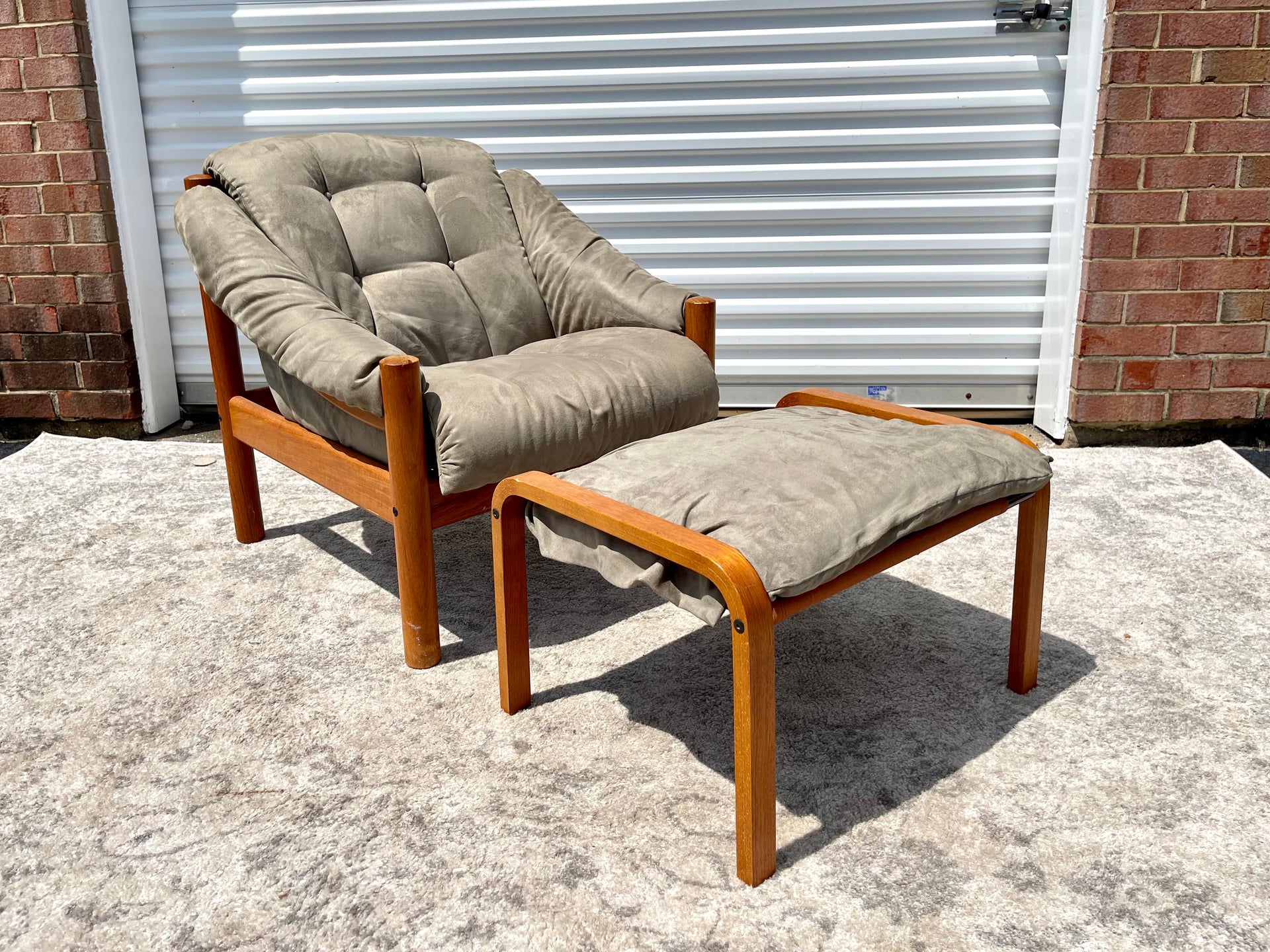 Domino Møbler Teak Armchair and Ottoman