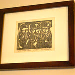 Tuffli Three Wise Men Signed Woodblock Print (Brown Frame)