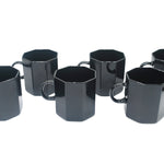 Black Arcoroc Octagonal Coffee Cups