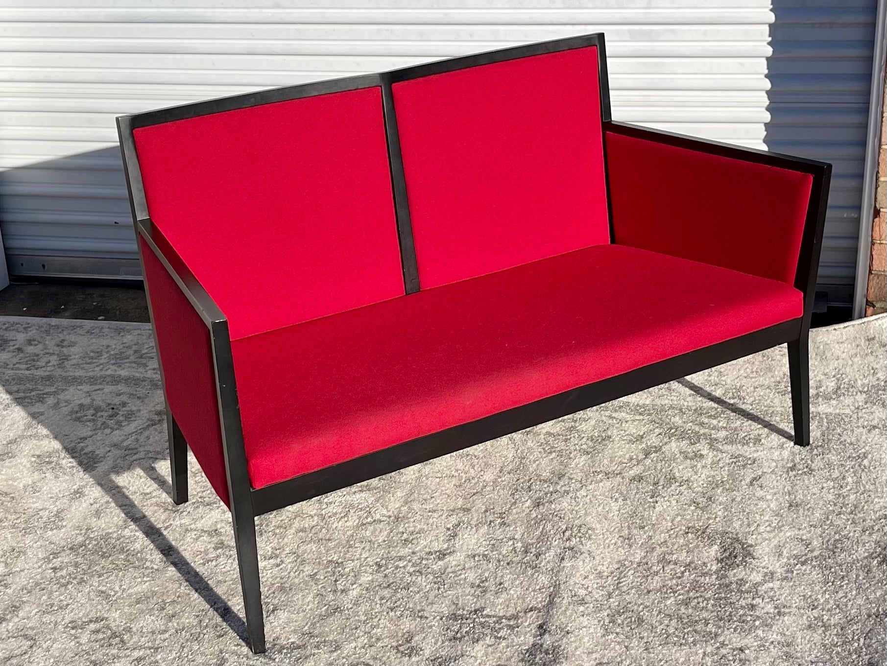 Italian Modern Red and Black Settee