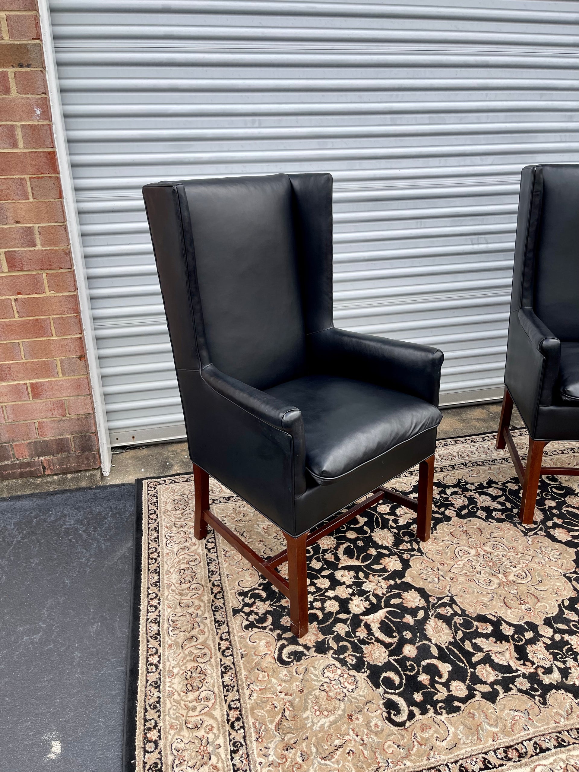 Hickory Chair Mfg. Leather Highback Chairs
