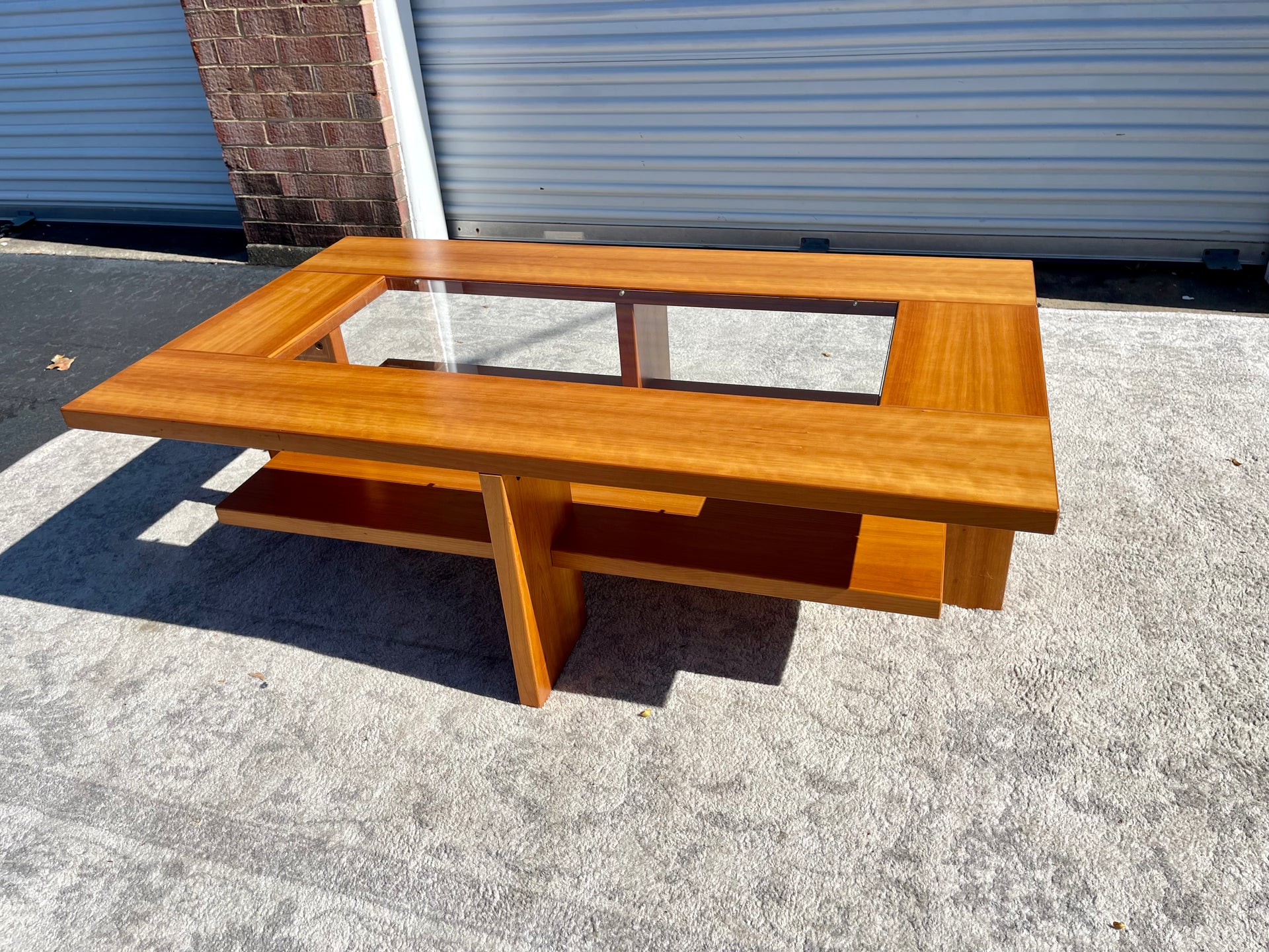 Danish Teak In the Style of Frank Lloyd Wright Lewis Coffee Table