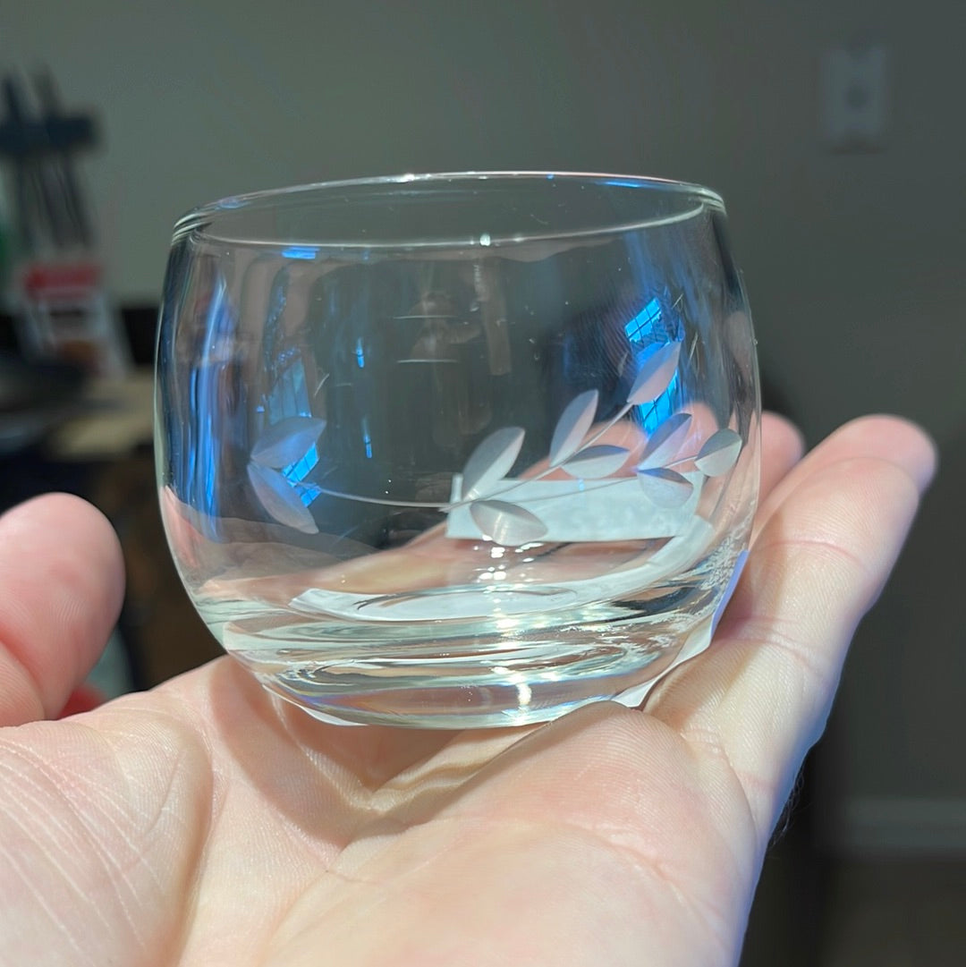 Etched punch glasses (set of 5)