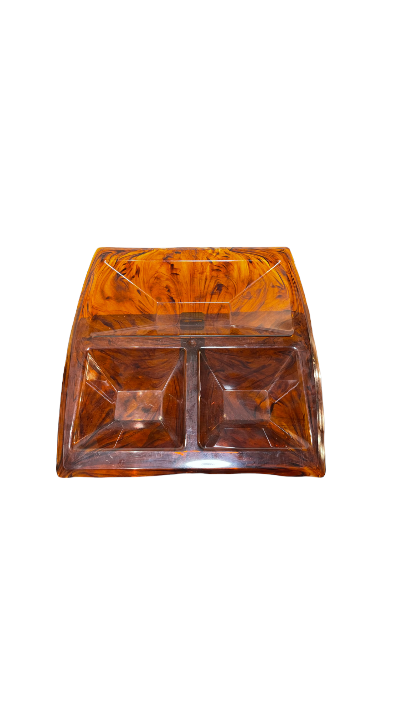 Mid Century Plastic Tortoise Shell Party Tray Server