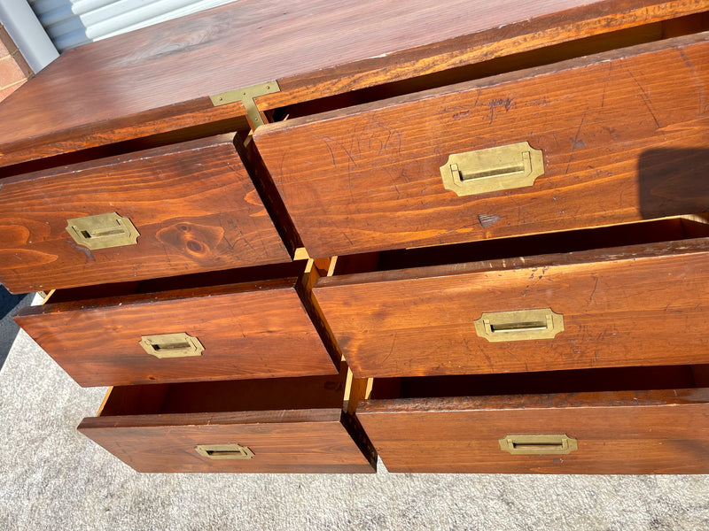 Mid Century Campaign Style Dresser