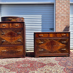 Art Deco Lowboy Dresser with Mirror