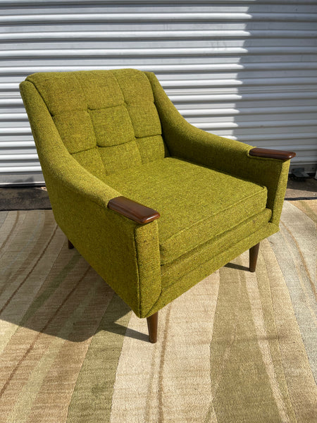 Mid Century Modern Kroehler Green Tweed Lounge Chair Magpie