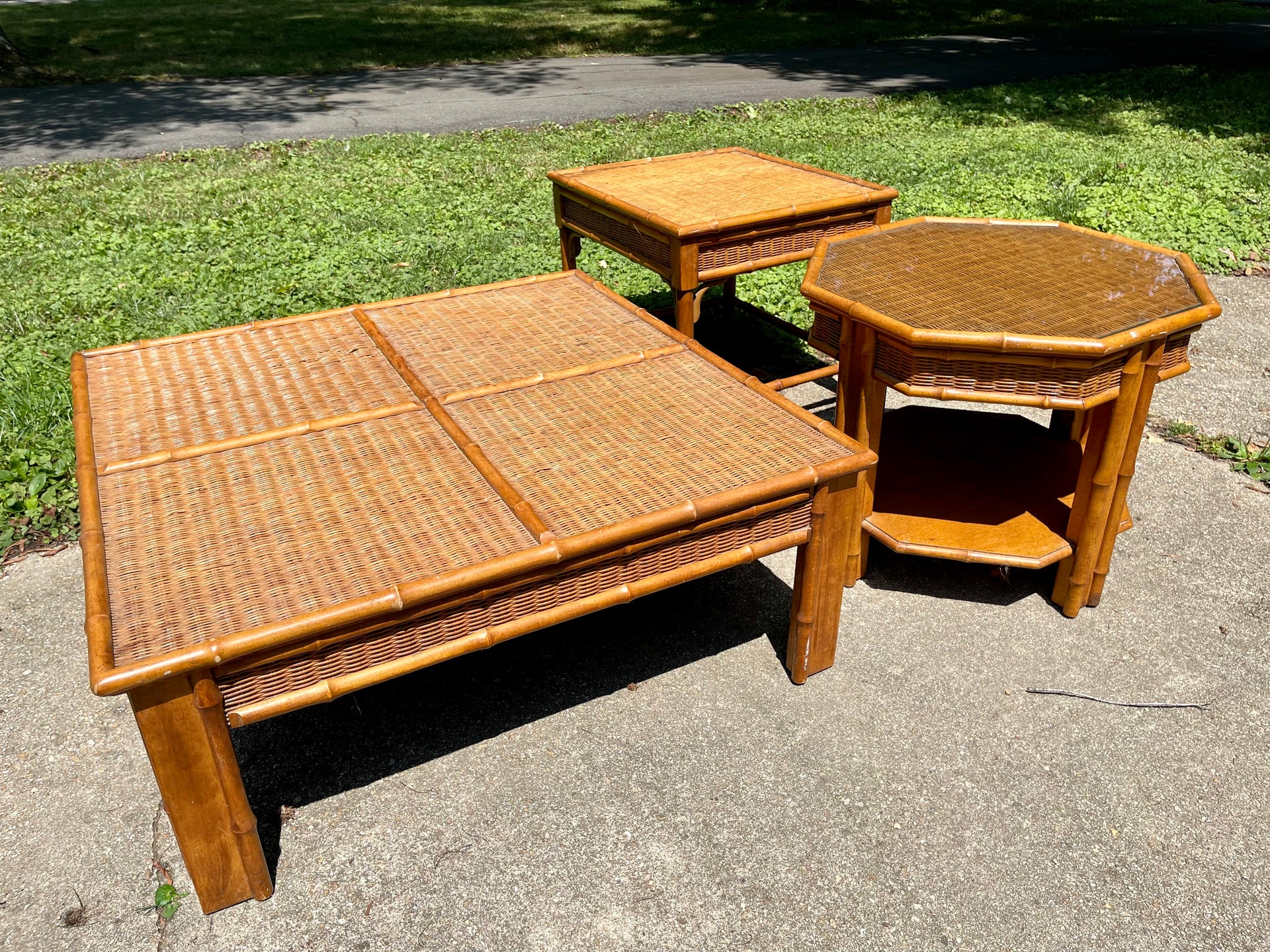 Vintage Bamboo Table Set