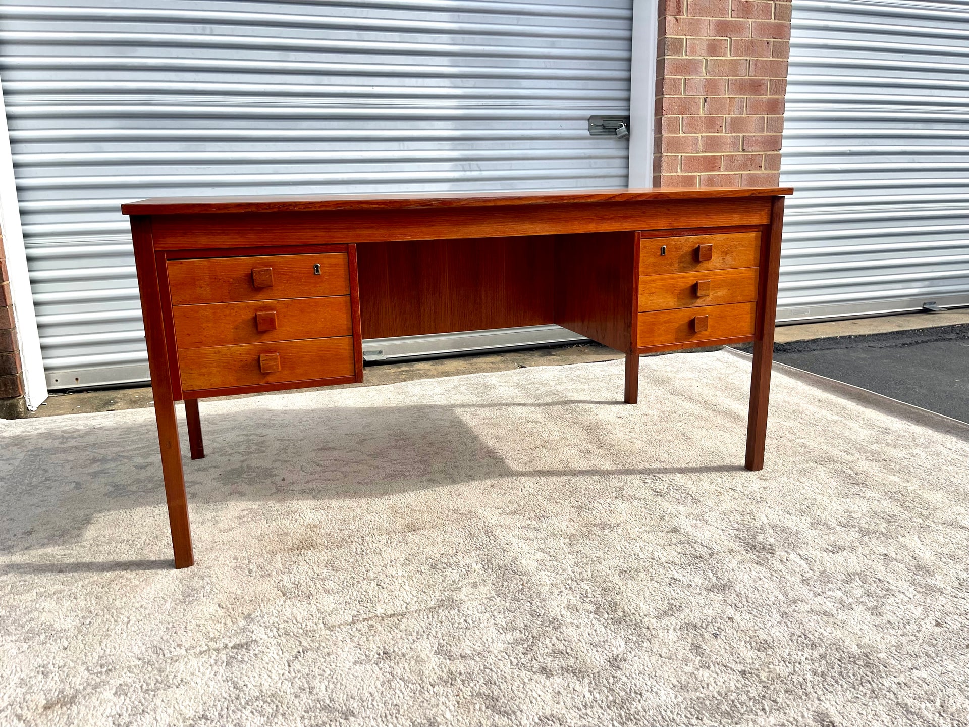 Vintage Danish Teak Desk by Domino Møbler