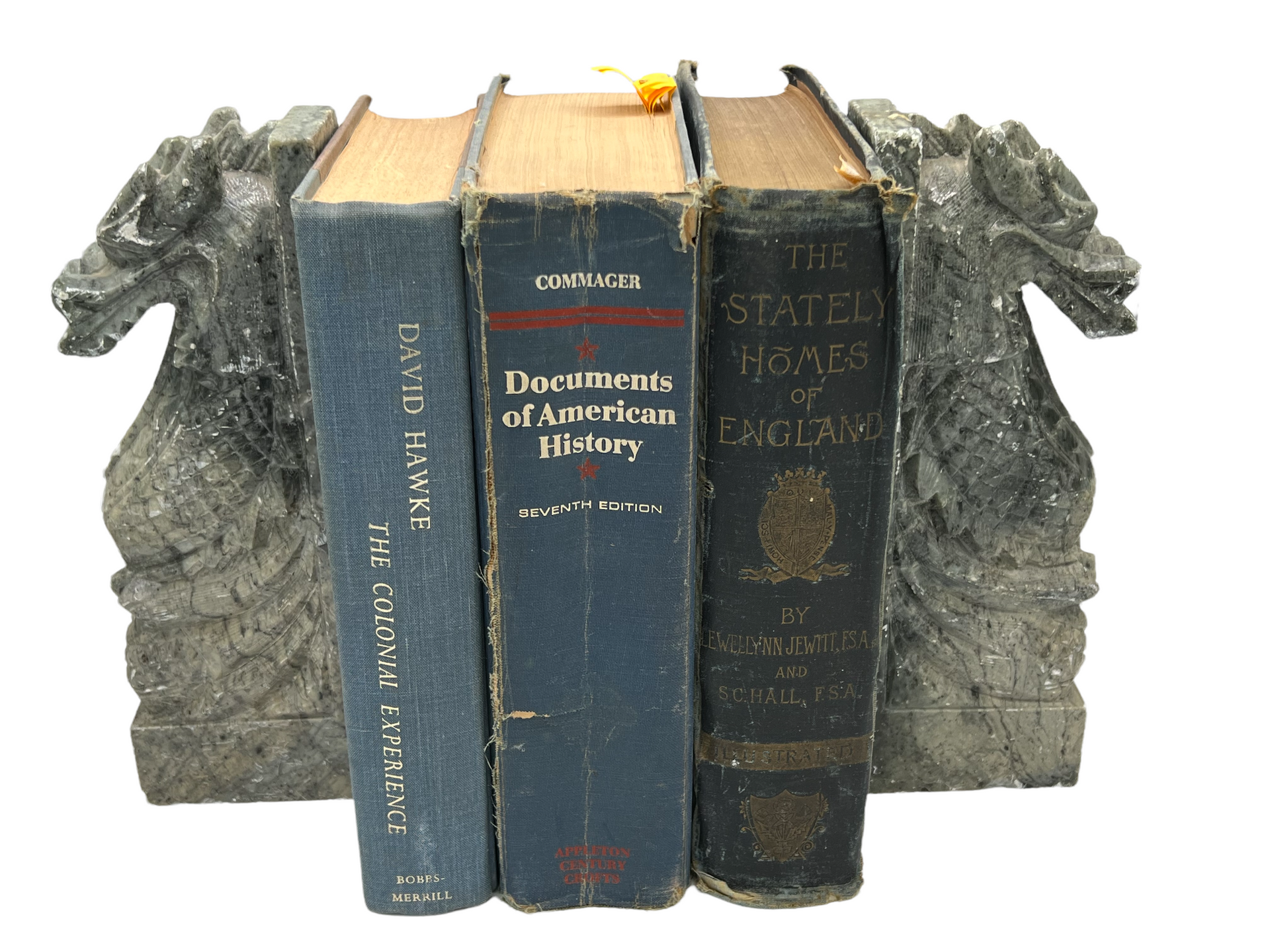 Green Granite Dragon Bookends