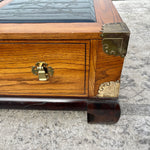 Chinoiserie Asian Inspired Bassett Coffee Table with Brass Accents