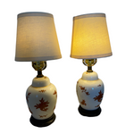 Pair of Asian Hand Painted Ginger Jar Table Lamps