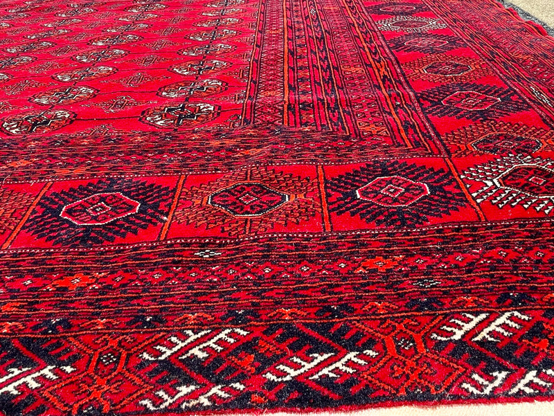 Large Hand-knotted Afghan Bokhara Rug