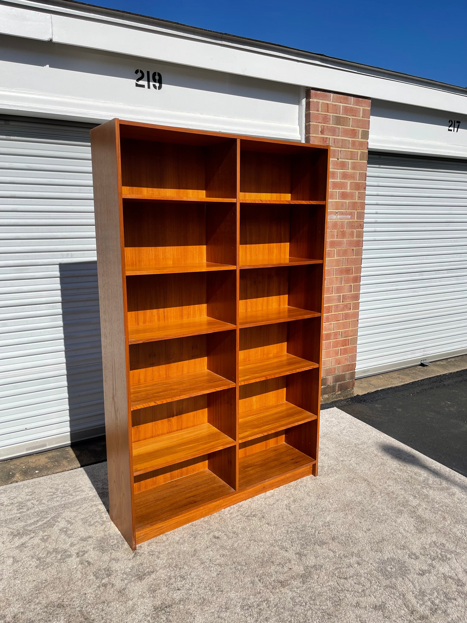 Large Danish Modern Teak Bookcase